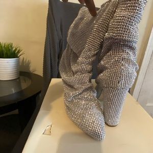 Silver Gem bootie (never worn)